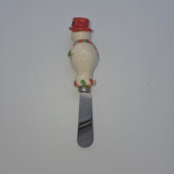 Longaberger Holiday Spreader Snowman Design With Box Ceramic Handle Stainless St - Picture 4 of 6